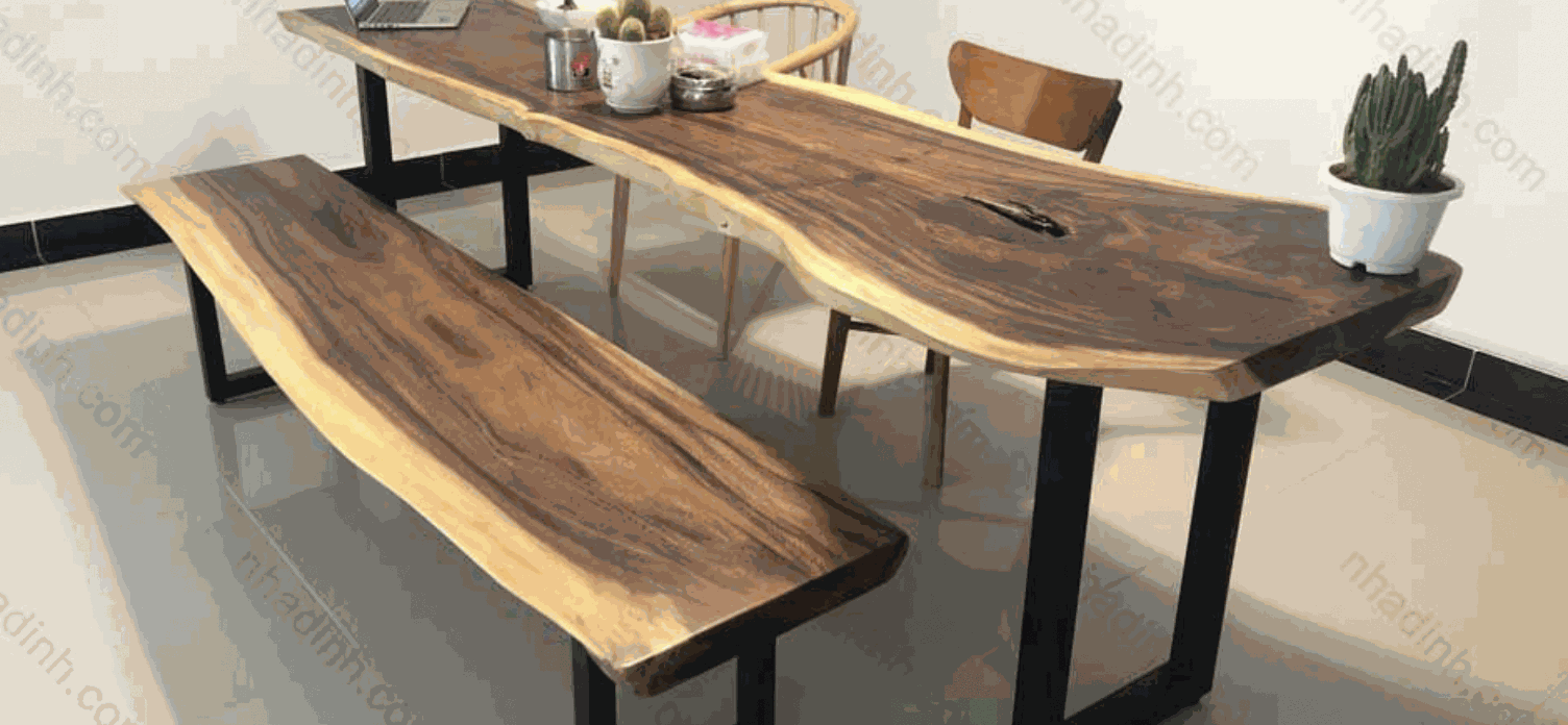 Bàn Gỗ Me Tây Nguyên Khối