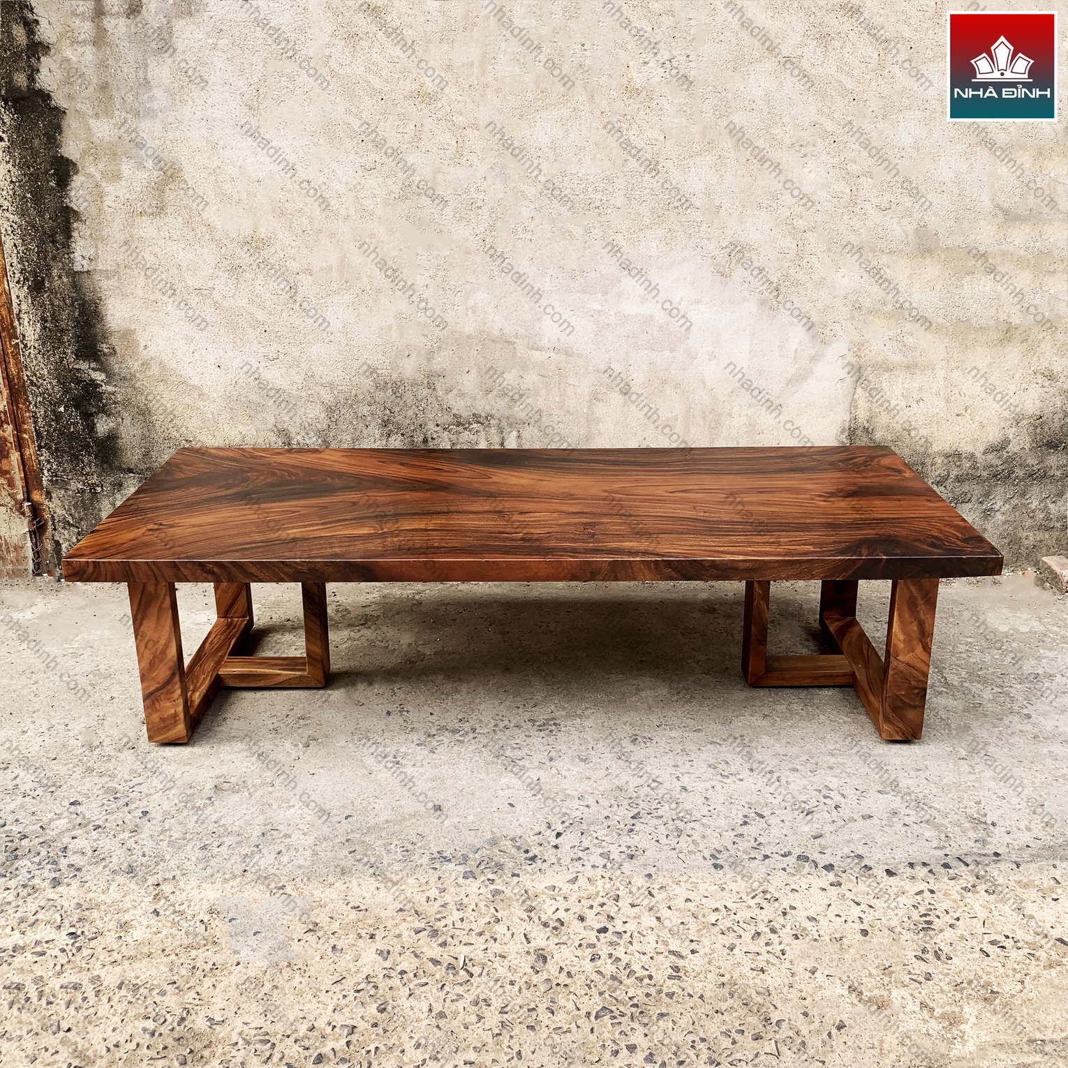 Bàn Trà Đạo Gỗ Me Tây Nguyên Tấm