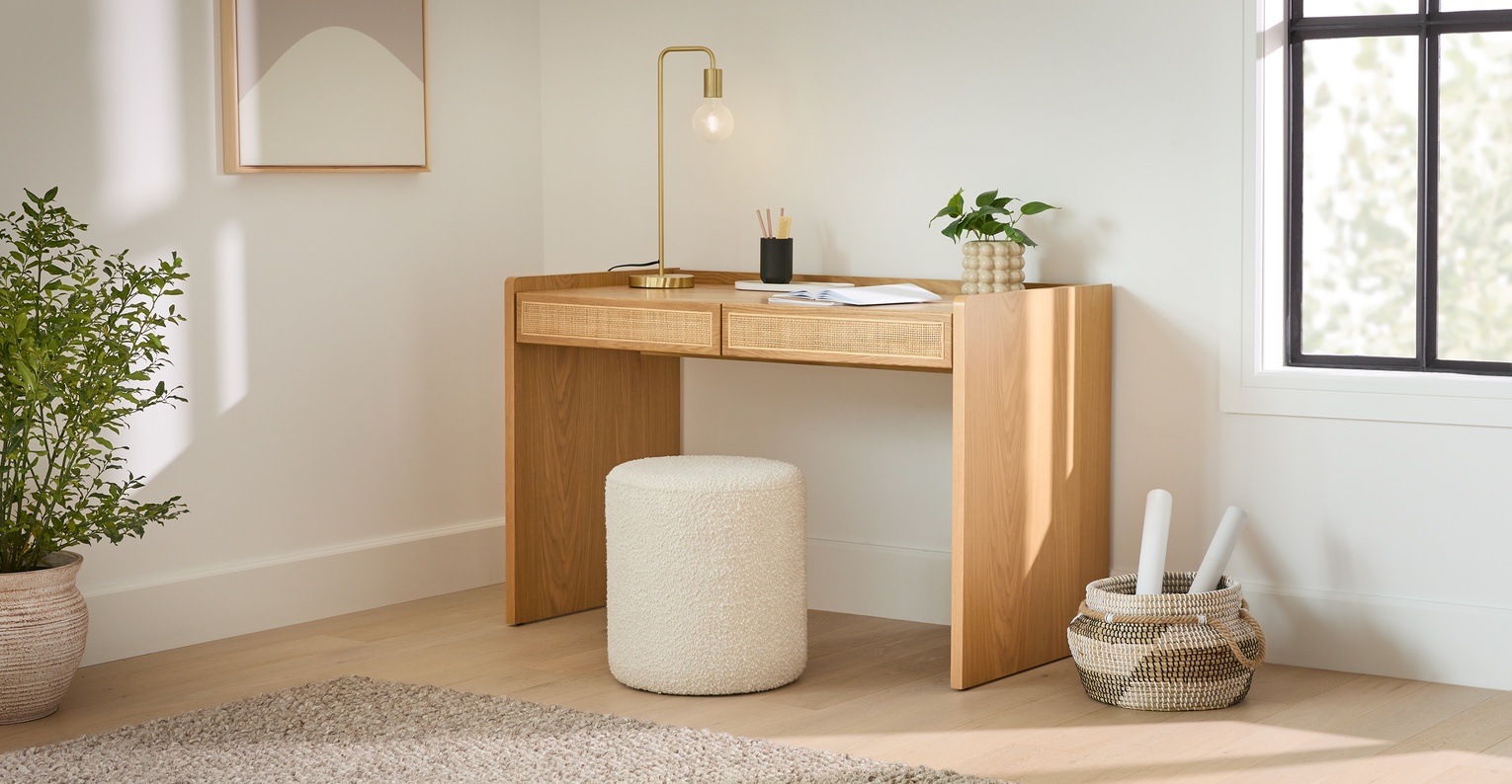 Bàn làm việc gỗ sồi (Oak) hiện đại