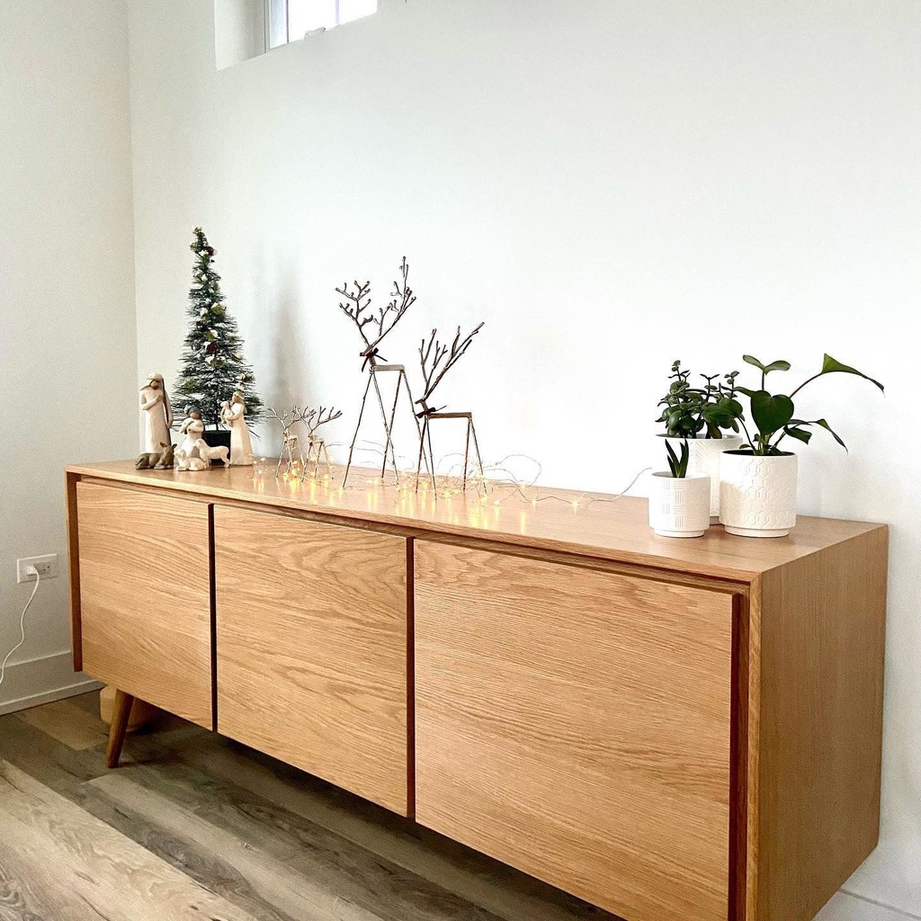 Tủ Trang Trí Gỗ Sồi 3 Hộc Tủ Cao 75 Ngang 180 Sâu 45 (cm)