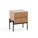 Tủ Đầu Giường 2 Ngăn Gỗ Sồi Rộng 45 Sâu 37 Cao 53 (cm)