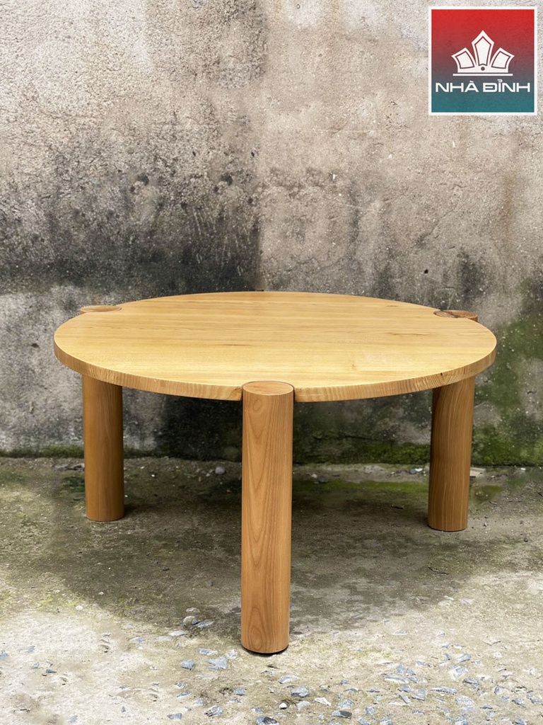 Bàn Trà Gỗ Tần Bì (Ash) Đường Kính 70 Cao 40 (cm)