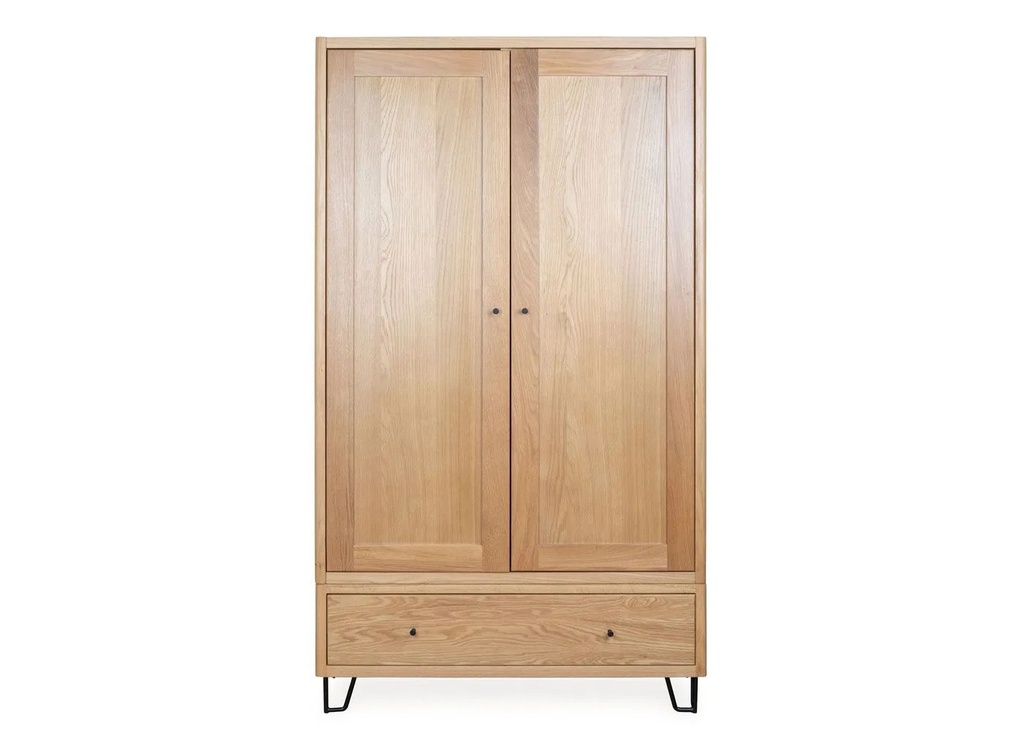 Tủ Quần Áo 2 Cánh Gỗ Sồi (Oak) Cao 176 Rộng 100 Sâu 55 (cm)