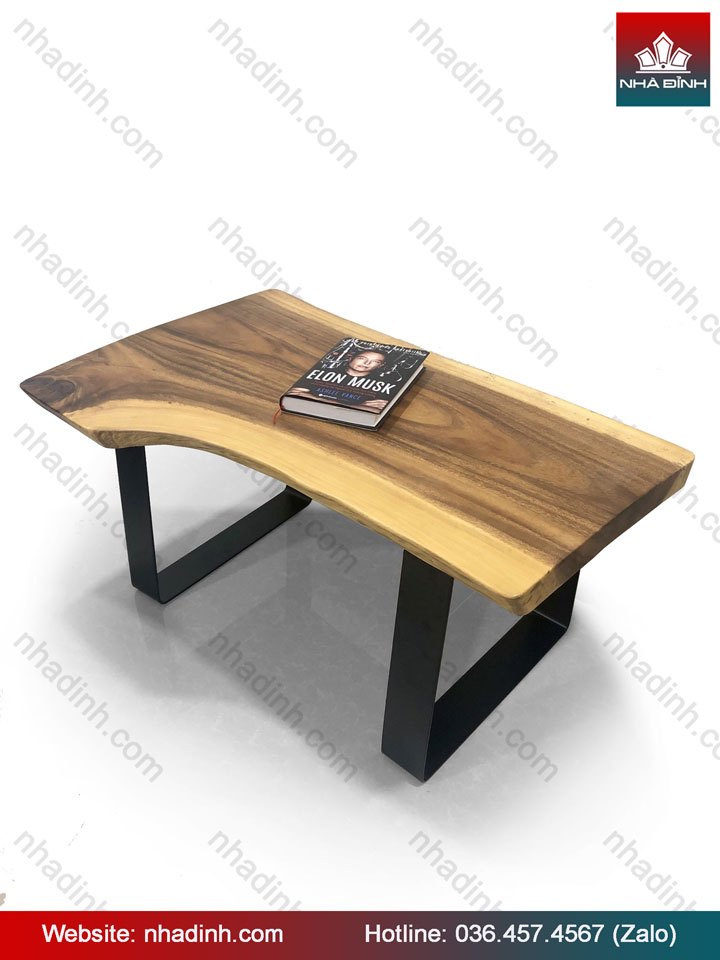 Bàn Sofa gỗ Me Tây nguyên khối dài 97 rộng 47 - 61 dày 4,5 (cm)