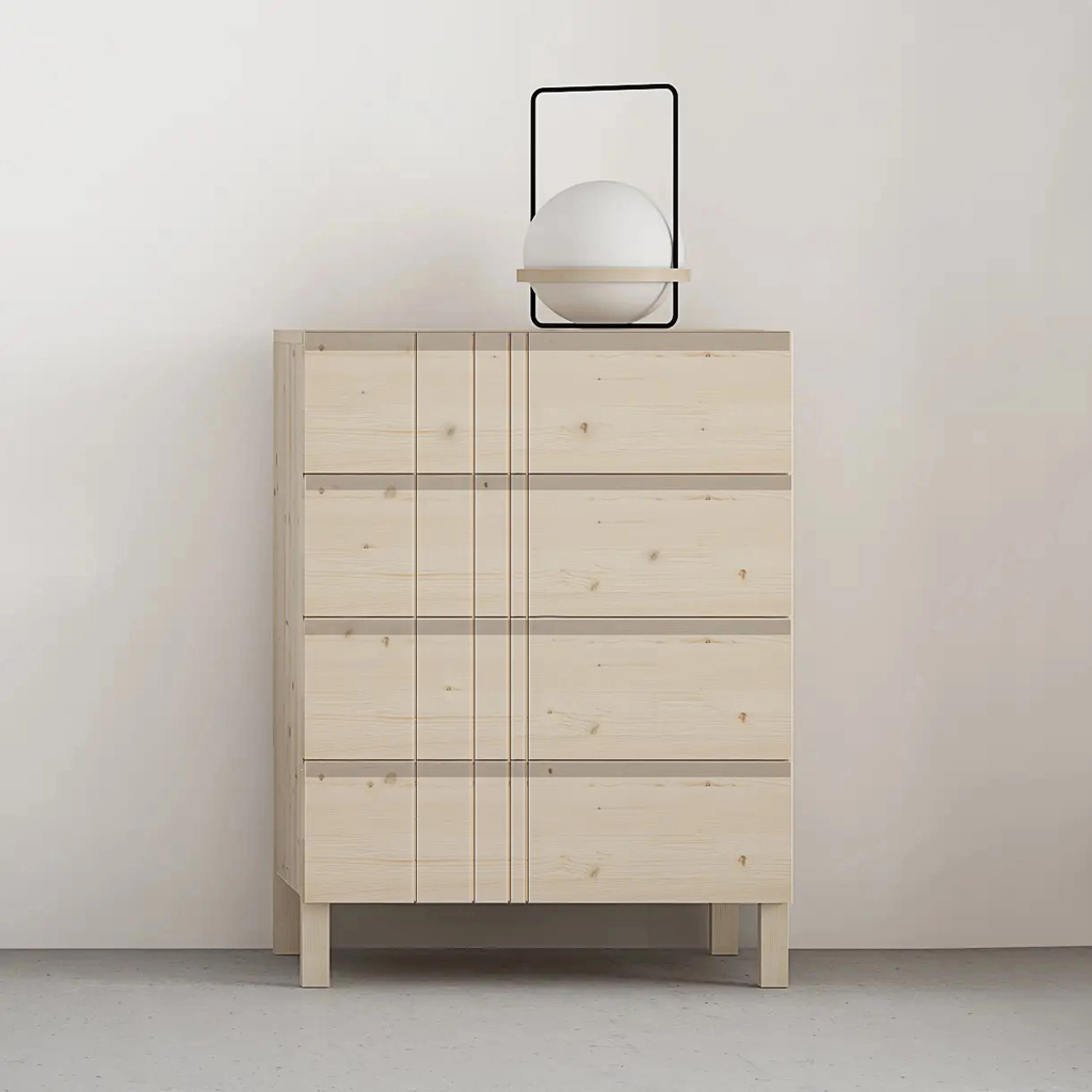 Tủ Trang Trí Gỗ Thông Cao 95 Ngang 100 Rộng 45 (cm)