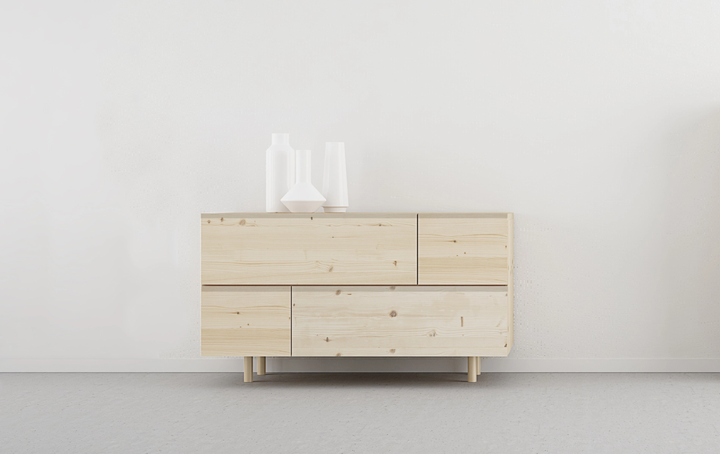 Tủ Trang Trí Gỗ Thông Cao 60 Ngang 90 Rộng 45 (cm)