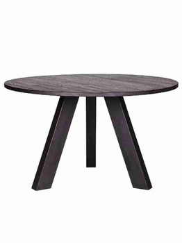 [ASHBA49] Bàn Ăn Tròn Gỗ Tần Bì Sơn Đen Đường Kính 129 Cao 75 (cm)