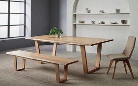 Bàn Ăn Gỗ Sồi (Oak) Dài 225 Rộng 115 Cao 75 (cm)