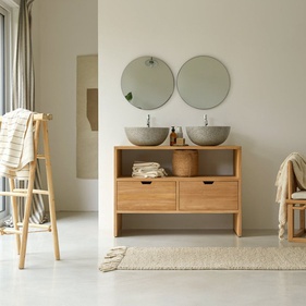 [OAKT46] Tủ Lavabo Gỗ Sồi Cao 79 Rộng 109 Sâu 51 (cm)